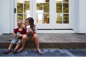 Children on a porch